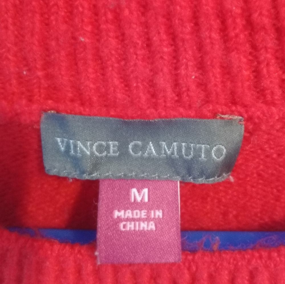 Vince Camuto Red LOVE Crewneck Sweater